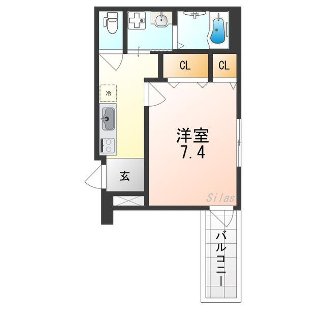 フジパレス堺なかもず(1K/1階)の間取り写真
