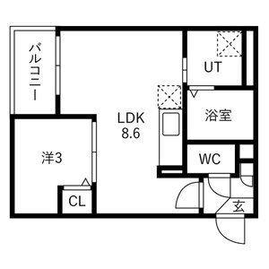 JACK MIYAHARAII(1LDK/3階)の間取り写真