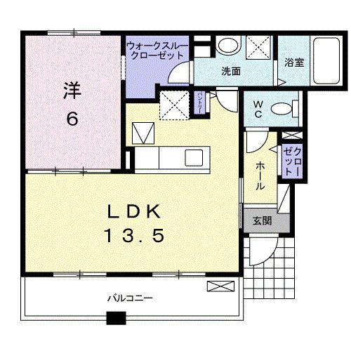 コニファーガーデン(1LDK/1階)の間取り写真