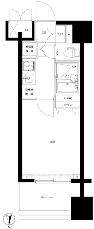 ルーブル両国(1K/6階)の間取り写真