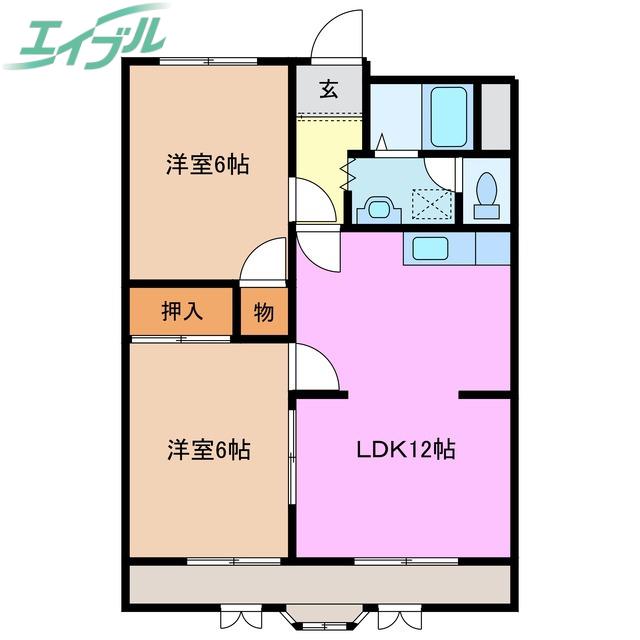メゾン西浦(2LDK/5階)の間取り写真