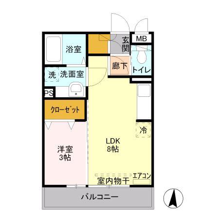 ヴィラリーリエ(1LDK/3階)の間取り写真