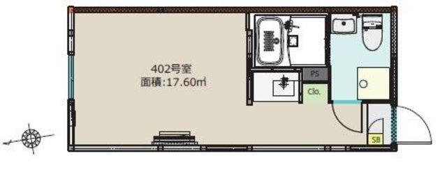 BOASORTE綾瀬1丁目(ワンルーム/4階)の間取り写真