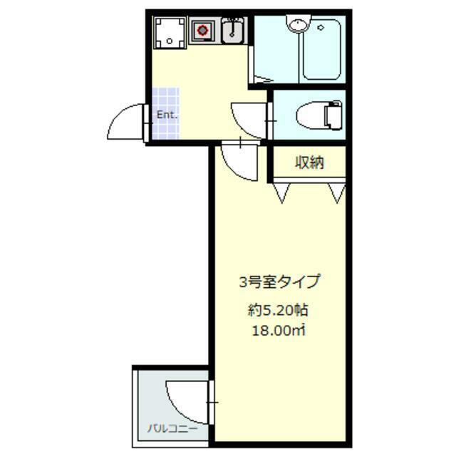 クレア南千住(1K/2階)の間取り写真