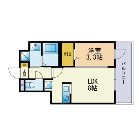 リアンプレミアム室見ステーション(1LDK/5階)の間取り写真