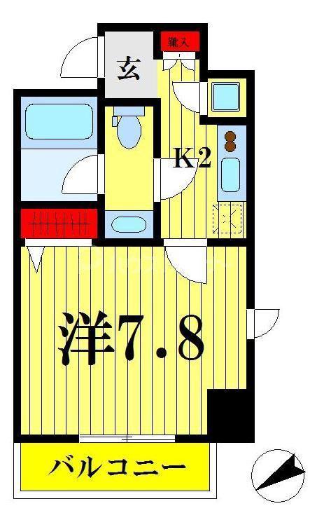 メイクスデザイン東向島(1K/1階)の間取り写真