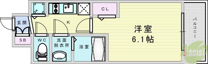 プレサンス新大阪ヴィガ(1K/4階)の間取り写真