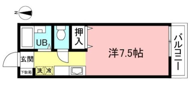 サニーフラット菊名(ワンルーム/1階)の間取り写真