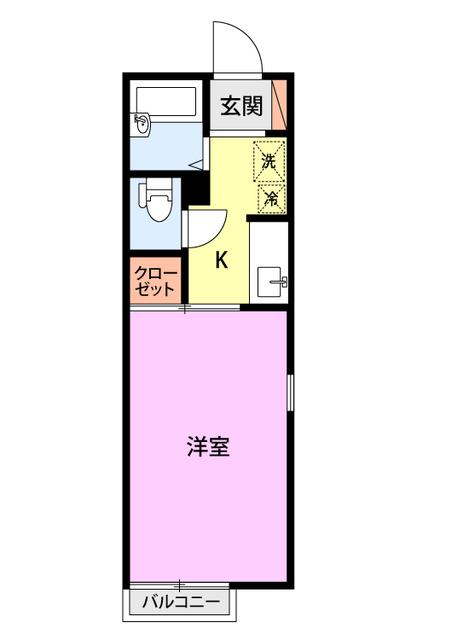 セジュール蔵王(1K/1階)の間取り写真