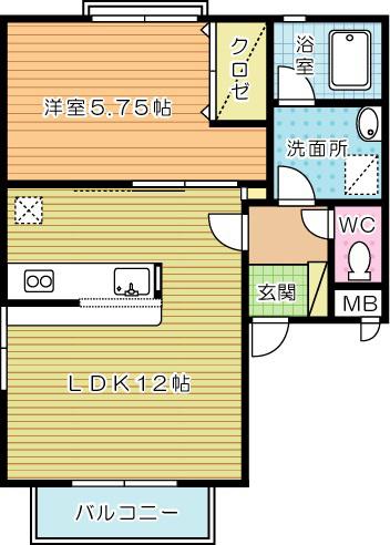アールエムハイツ I(1LDK/1階)の間取り写真