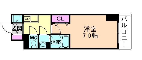 S-RESIDENCE福島ALOVITA(1K/8階)の間取り写真