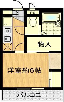リピーチ川向イースト(1K/3階)の間取り写真