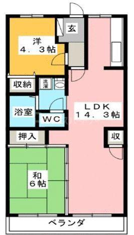 エスポワール・K(2LDK/2階)の間取り写真