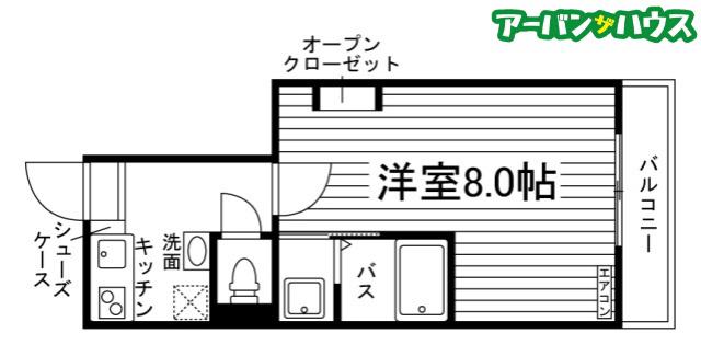 CASA GRANDE東岡山(1K/1階)の間取り写真