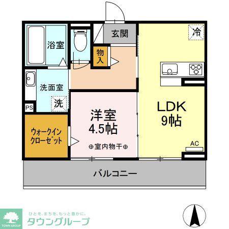 メルベーユ(1LDK/3階)の間取り写真