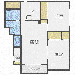 グラーベンコート(2LDK/2階)の間取り写真