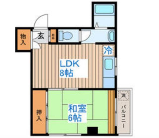ハイツ末広(1LDK/3階)の間取り写真