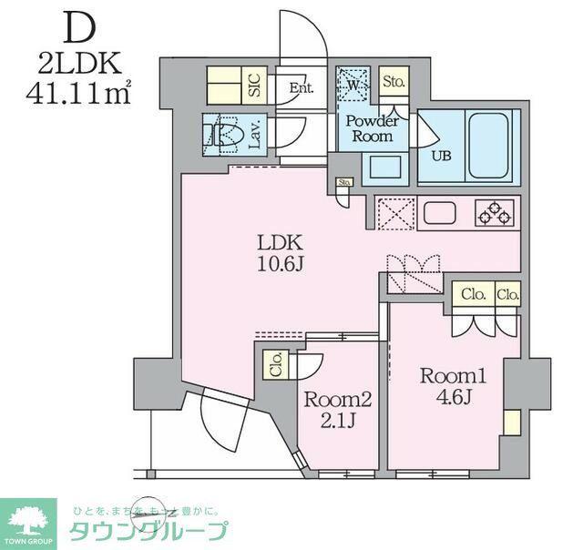 クレストコート東池袋(2LDK/2階)の間取り写真