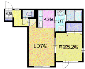 サフィール信濃(1LDK/1階)の間取り写真