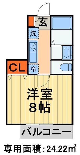 グランツ(1K/3階)の間取り写真
