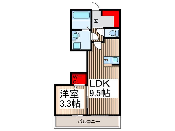 川口市鳩ケ谷緑町1丁目I(1LDK/1階)の間取り写真
