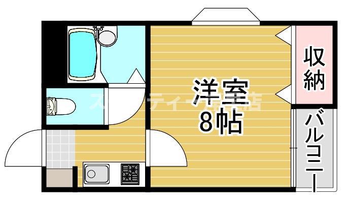 ブルーメイトB(1K/1階)の間取り写真