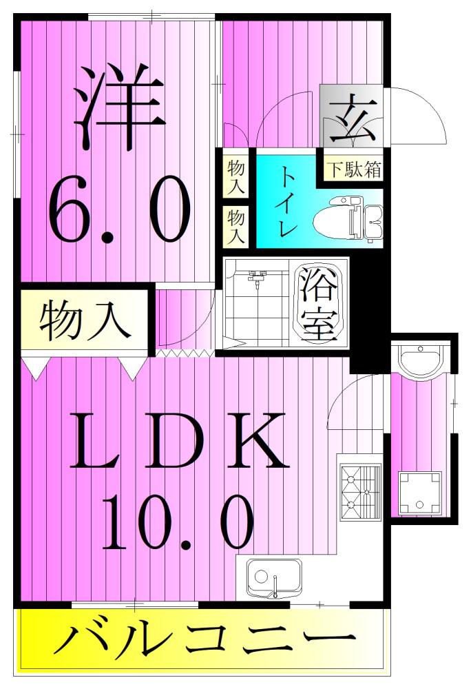 レックスII(1LDK/3階)の間取り写真