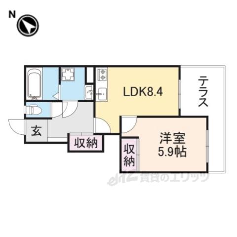 クリスタルビューⅡ(1LDK/1階)の間取り写真