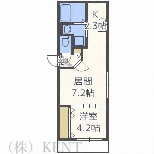 CHIARO琴似(1LDK/2階)の間取り写真