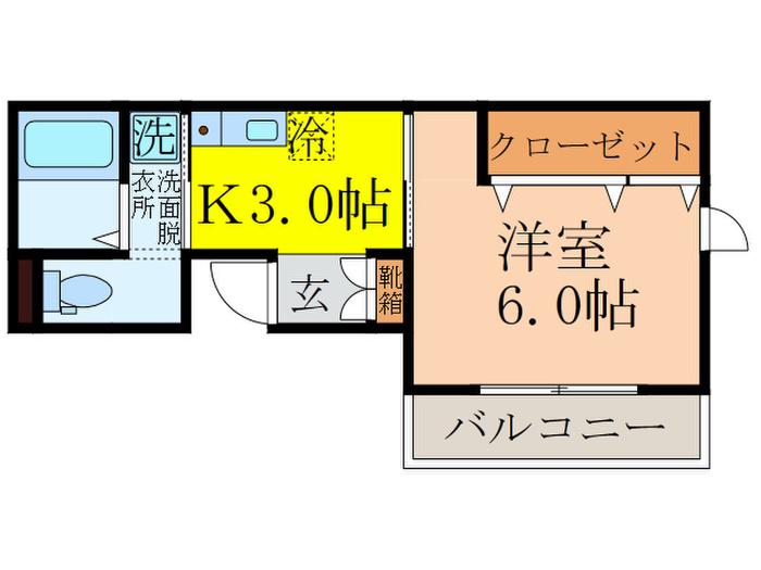 MOMO HOUSE TAKASHIROCHO(1K/2階)の間取り写真