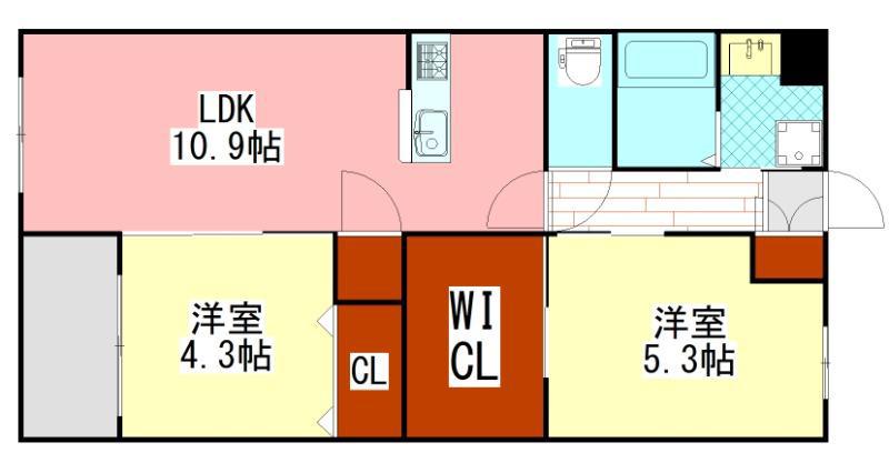 ネクストーリア飯塚西町(2LDK/1階)の間取り写真