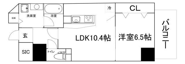 ワイズコート東梅田(1LDK/3階)の間取り写真