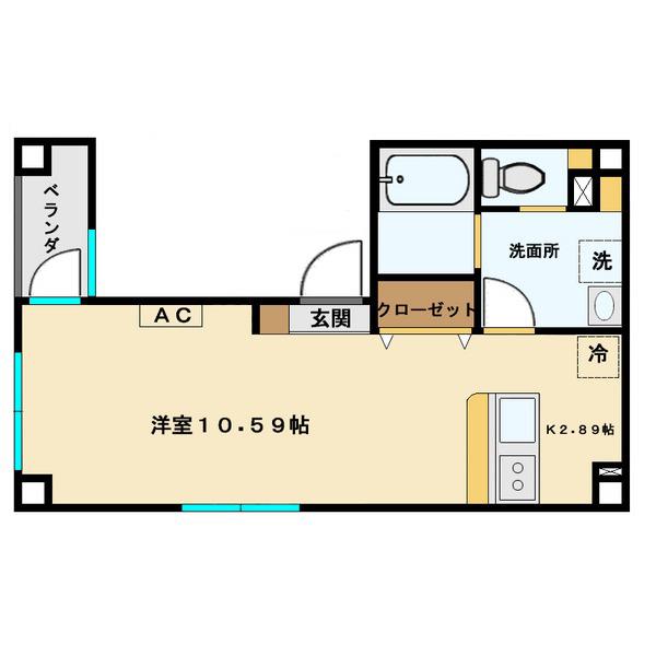 永田ハウス(1K/3階)の間取り写真