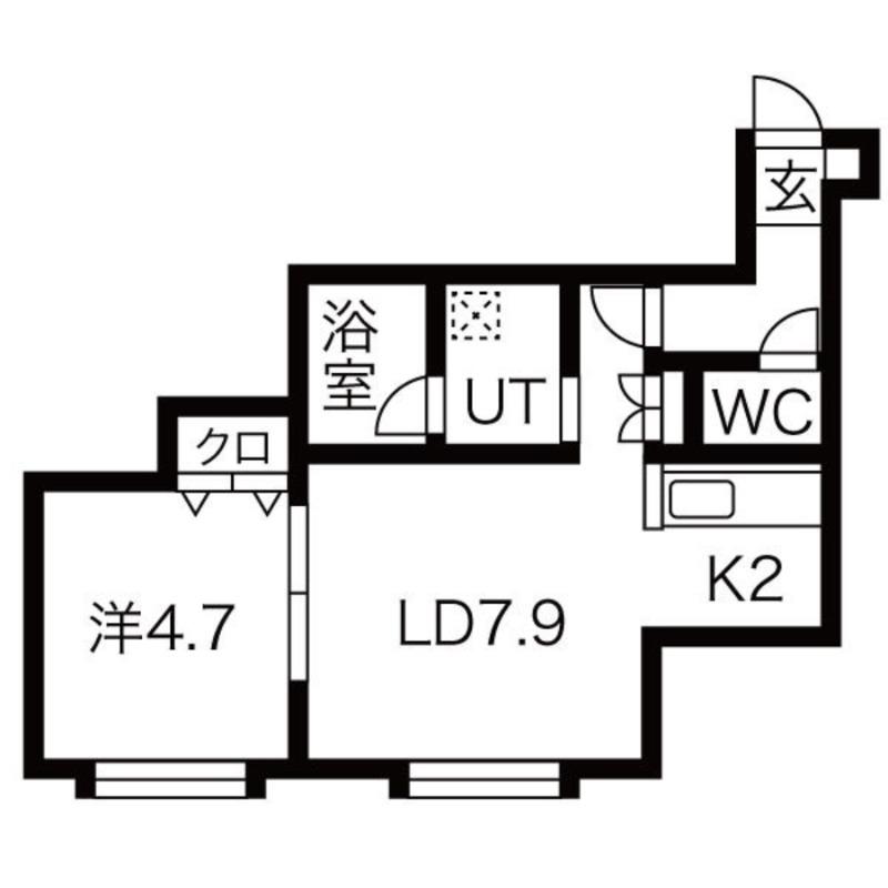パルティールTM北郷(1LDK/3階)の間取り写真