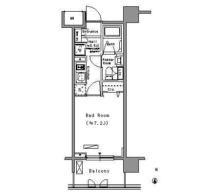 パークアクシス住吉(1K/7階)の間取り写真