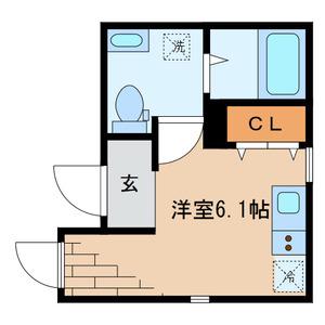 シャンブルズ(ワンルーム/1階)の間取り写真