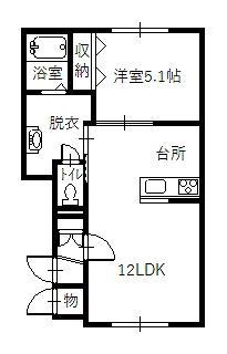 KOMIEI(1LDK/2階)の間取り写真