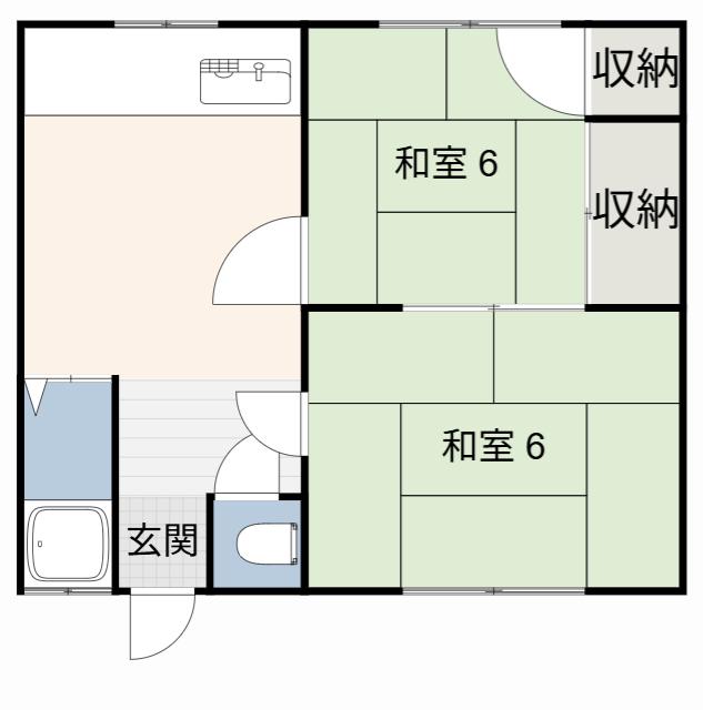 川菊荘(2K/1階)の間取り写真