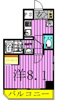 HYS梅島コンフォール(1K/6階)の間取り写真