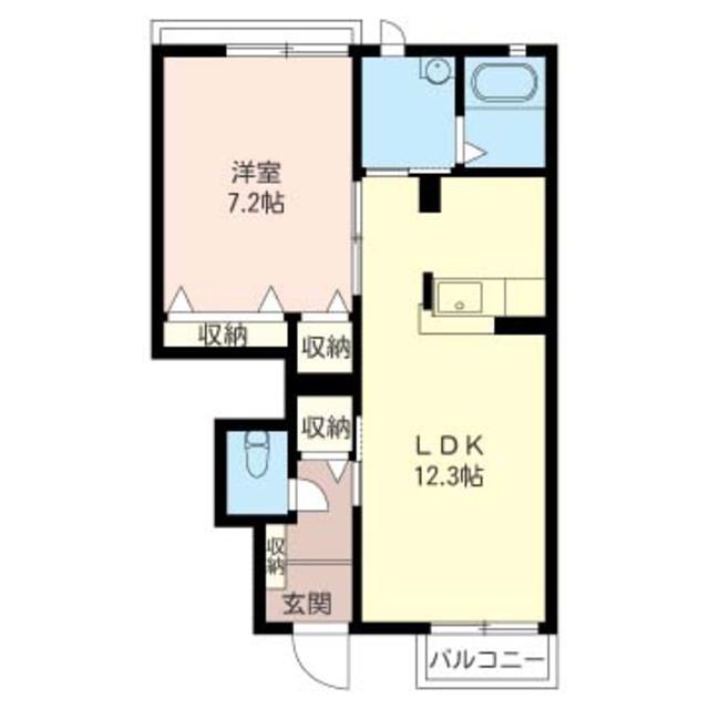 レジェンド・ヤマトK(1LDK/1階)の間取り写真