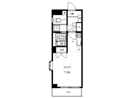 パークコートエクセル(ワンルーム/1階)の間取り写真