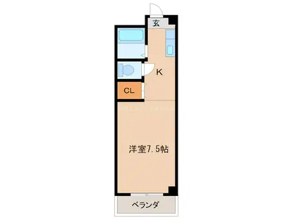 エトランゼ宮本IV(1K/2階)の間取り写真