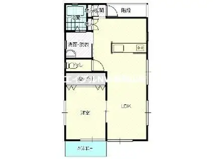 カーサ・モリタI(1LDK/1階)の間取り写真