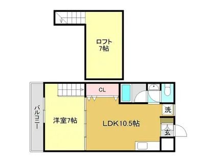 アーバンドウェルYS(1LDK/4階)の間取り写真