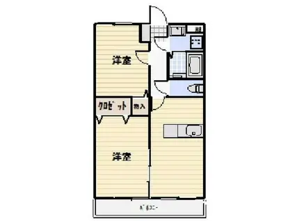 P&Cサンロード(2DK/2階)の間取り写真