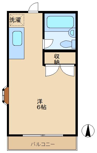 グリーン・ベル(ワンルーム/2階)の間取り写真