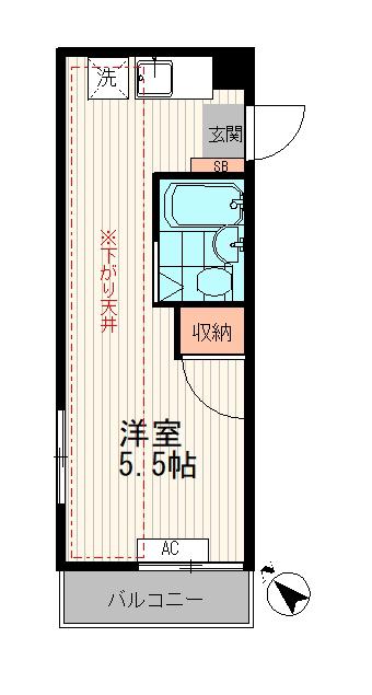 レオン西荻(ワンルーム/2階)の間取り写真