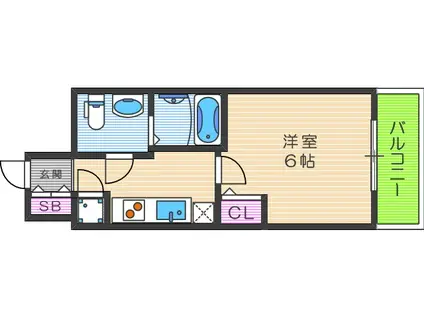 アドバンス西梅田ラシュレ(1K/11階)の間取り写真