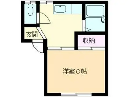 メゾン3305(1K/1階)の間取り写真