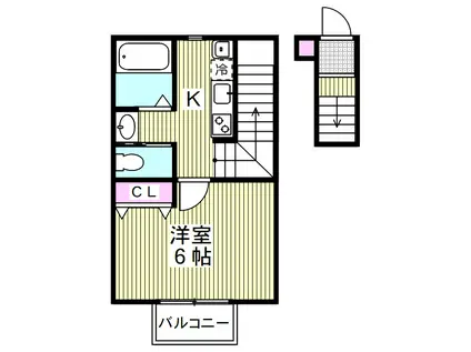 キャメル川口西青木(1K/2階)の間取り写真